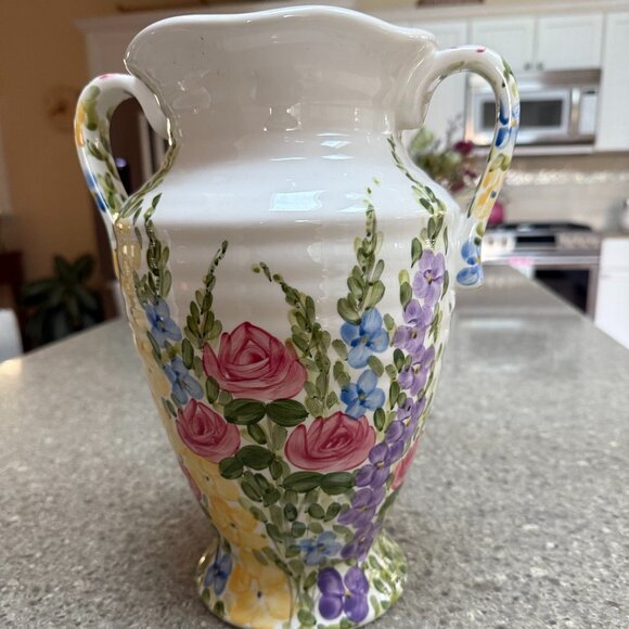 English Garden discontinued RARE 12 in. FLOWER VASE Tabletops Unlimited - Picture 1 of 4